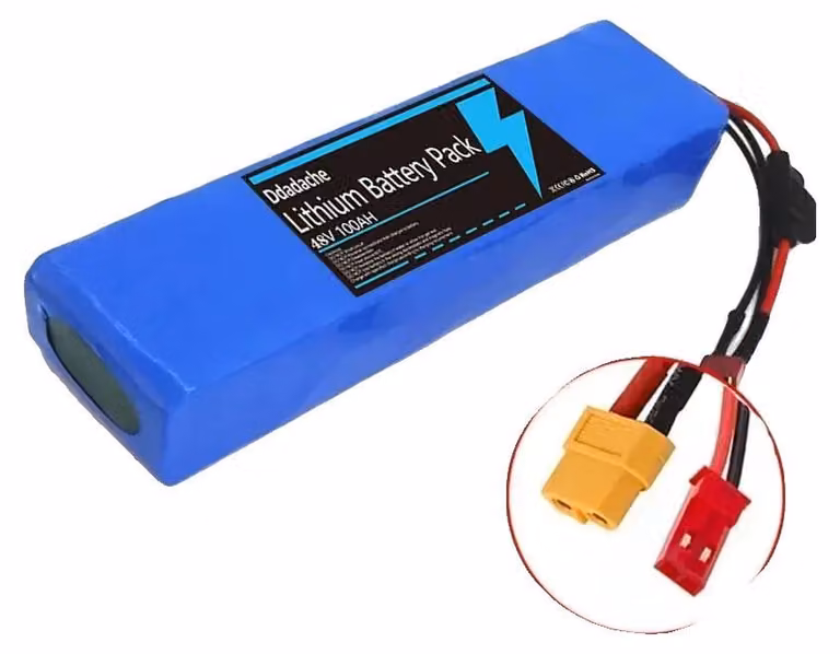 Batteria al litio, capacità 30Ah, configurazione 48V, connettori XT60-JST