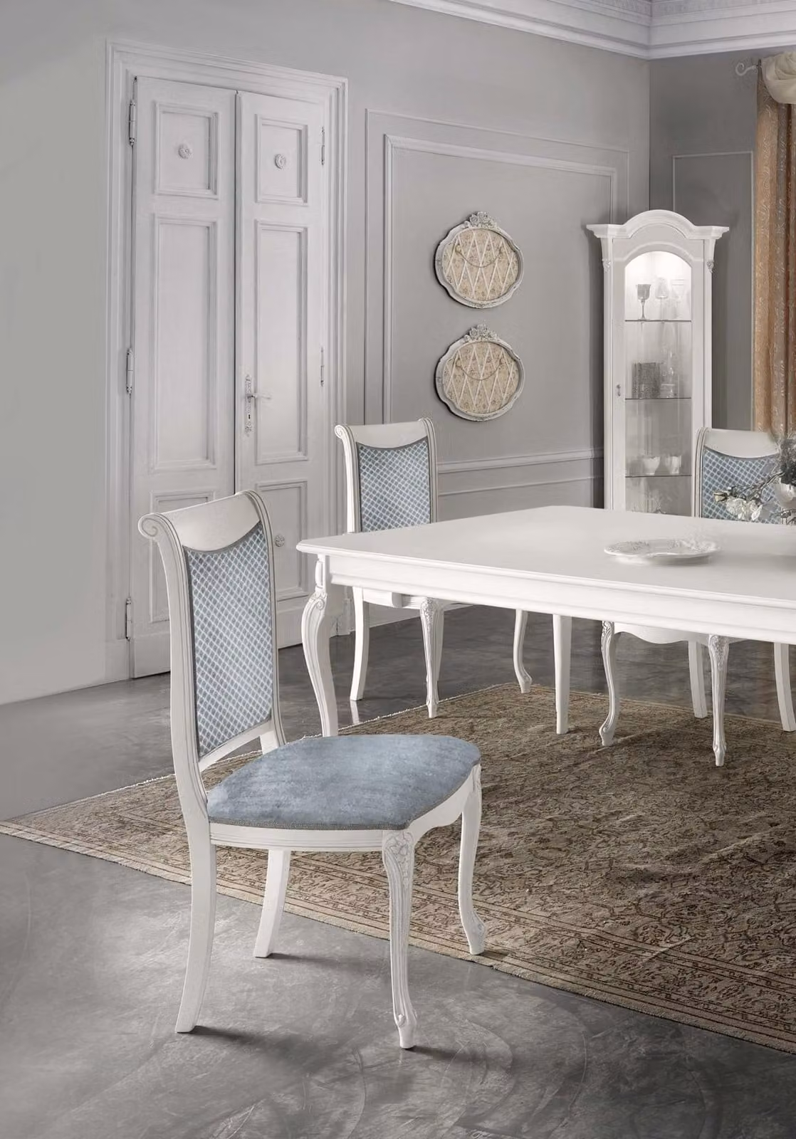 Design Lehn Stuhl Stühle Polster Esszimmerstuhl Polster Wohnzimmer Holz Barock