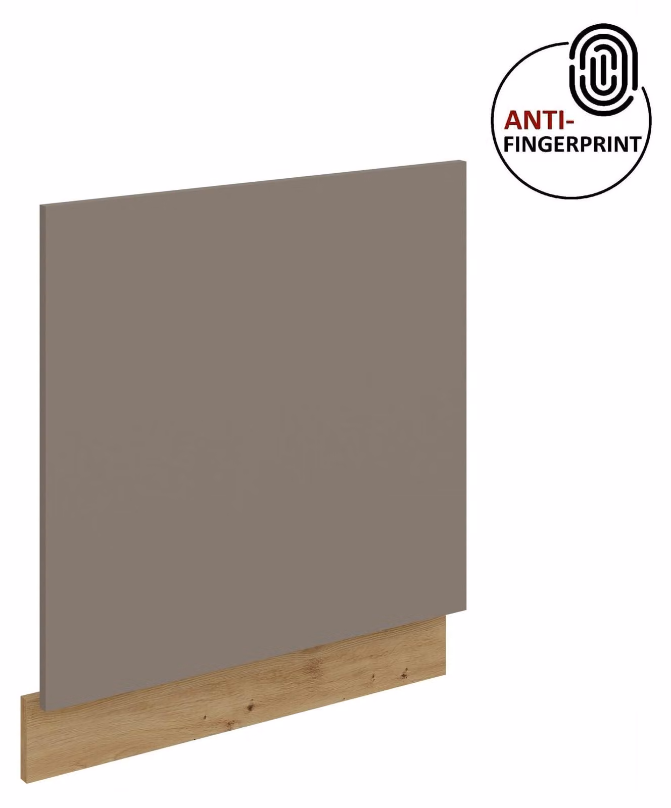 Pannello frontale per lavastoviglie da incasso da 60 cm ARIA grigio sabbia ultra opaco + rovere Artisan opaco, frontali di alta qualità con rivestimento anti-impronta, cucina a incasso