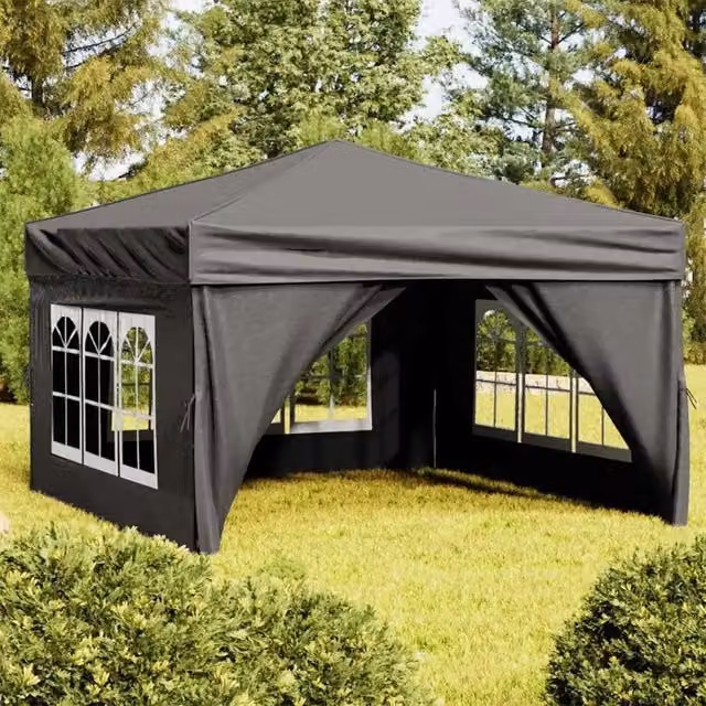 Tenda per feste pieghevole vidaxl con pareti laterali colore antracite L/P/H: 3 x 3 x 2,45 m