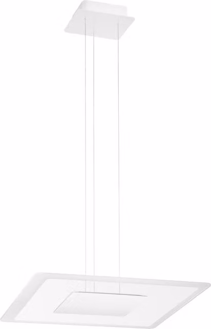 Lampada a sospensione Linea Light Aruba con LED a luce bianca calda in metallo e vetro, disponibile in bianco, cromo o oro/ottone con diffusore trasparente e altezza regolabile
