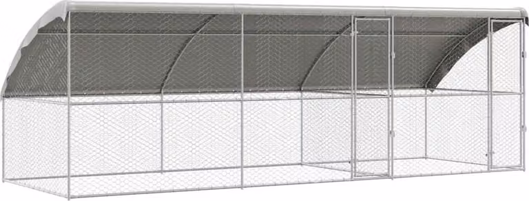 Cuccia per cani 3 pcs Argento 6 x 2 x 2 m Acciaio zincato