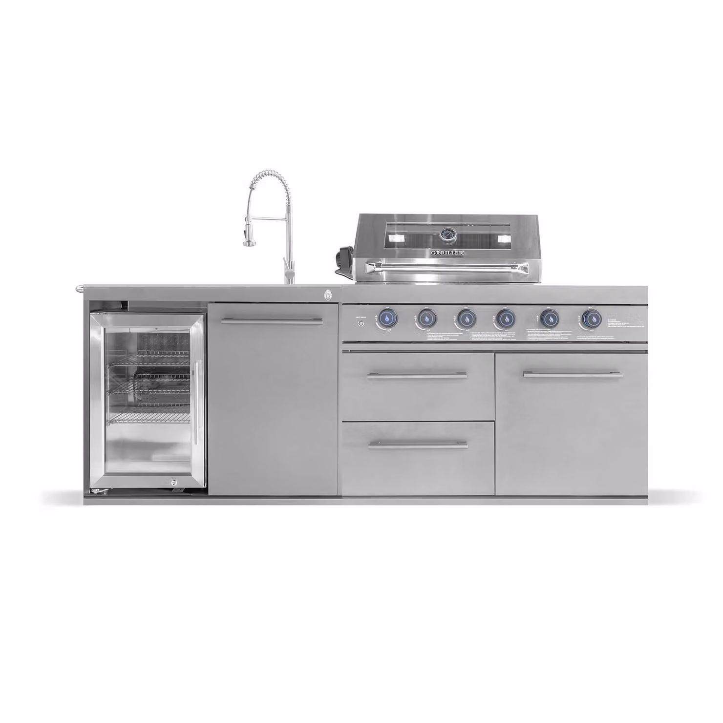 GORILLER® EMPIRE-S1: Cucina da esterno | Griglia a gas con 6 bruciatori | Tecnologia CoolClean