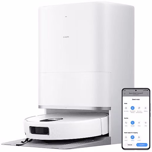 Robot aspirapolvere e lavapavimenti Xiaomi con tecnologia laser, potenza 55 W e controllo tramite app, colore bianco