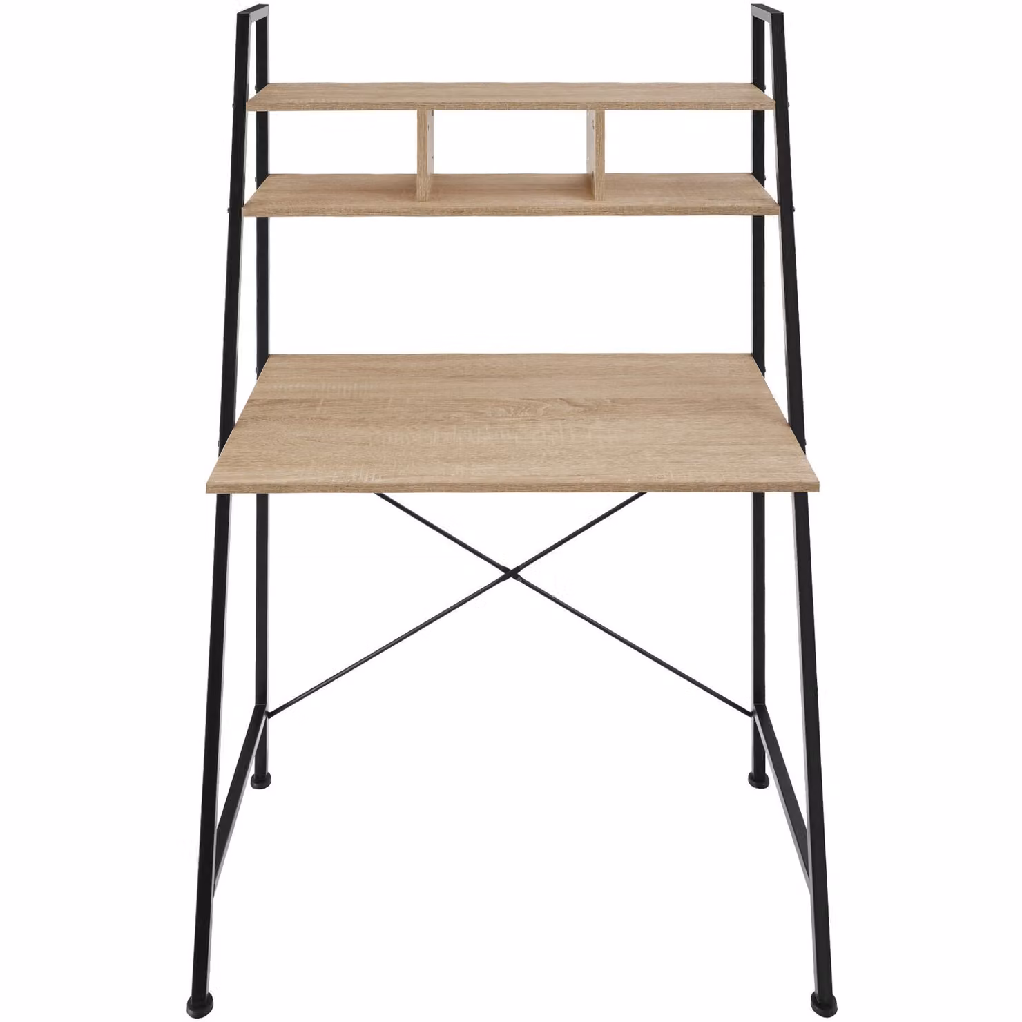 Scrivania da ufficio TecTake in stile industriale con finitura rovere, L: 85,5 cm, P: 46,5 cm, H: 140 cm – 4