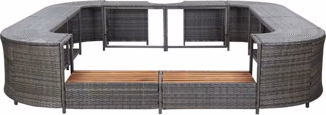 Bordo Spa Quadrato Grigio 268 x 268 x 55 cm in Polyrattan 46074