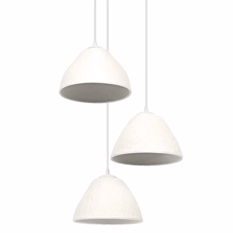 LEDVANCE, lampada a sospensione decorativa bianca a 3 luci, con struttura in metallo e rivestimento in cartapesta, attacco E14, diametro 437 mm, paralume realizzato con materiali riciclati, facile da installare