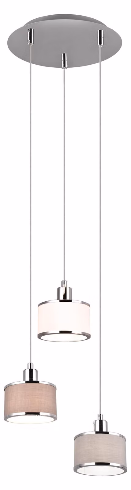 Lampada a sospensione KAPRUN argento e sfumature argento 3xE14x28W metallo dim.: 150x29x29 cm IP20 Trio
