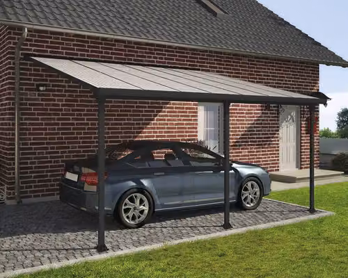 Palram - Copertura per terrazza in alluminio Canopia Feria antracite 387x425x305 cm