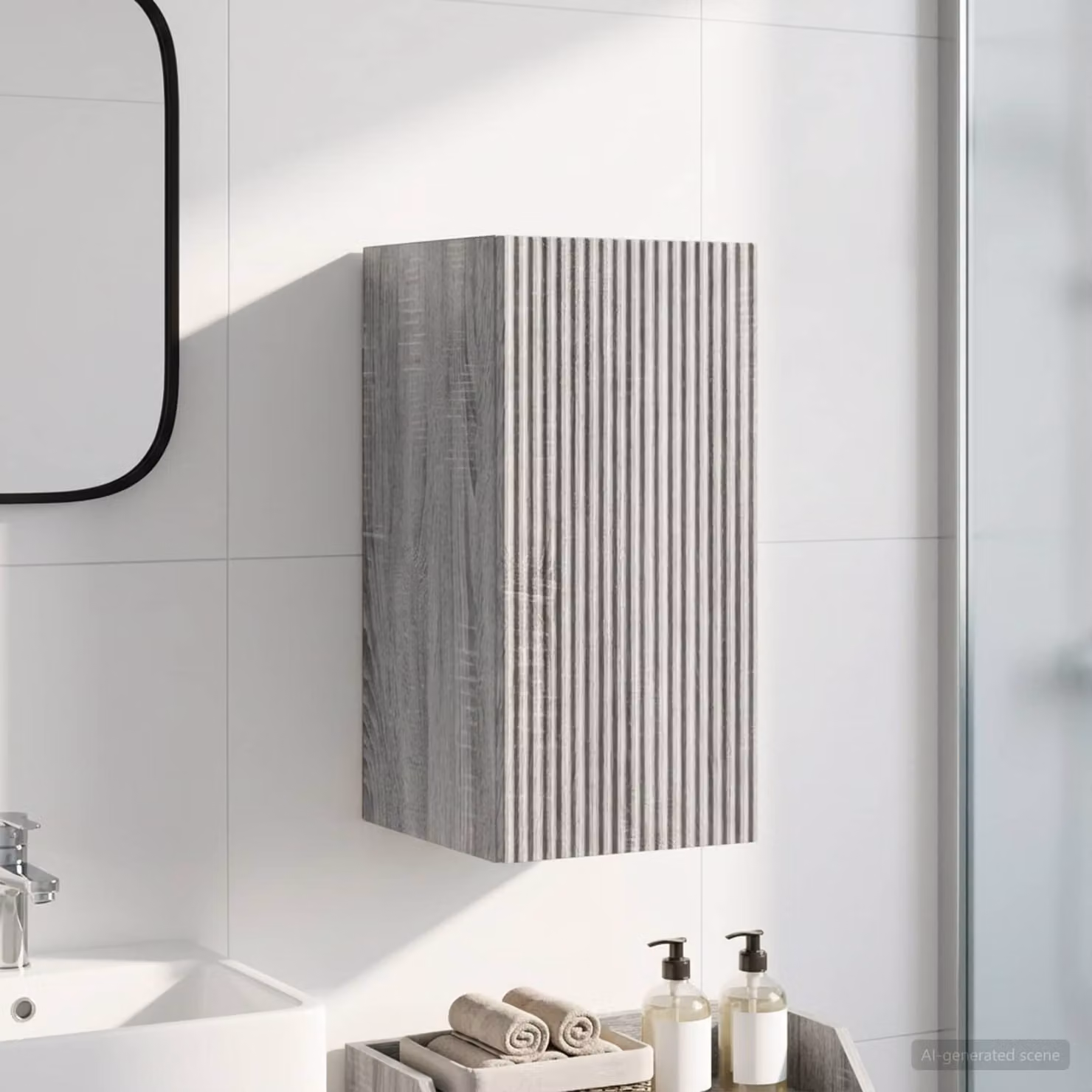 Armadio da bagno a muro vidaXL ARNHEM moderno grigio L: 30 cm, P: 31 cm, H: 59 cm