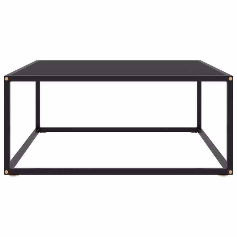 Tavolino nero con vetro nero 80x80x35 cm