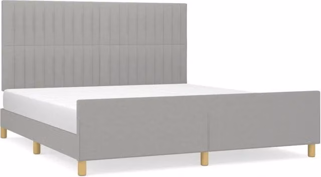 Letto matrimoniale | Letto per adulti | Giroletto senza Materasso Grigio Chiaro 180x200 cm Tessuto