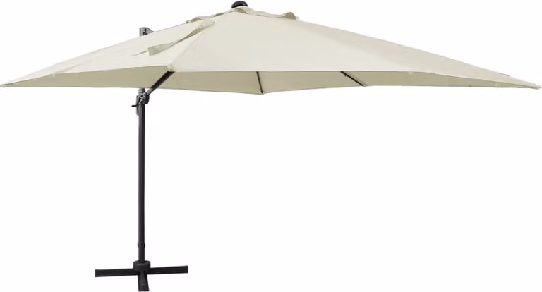 The Living Store Ombrello Ampel con palo e LED Colori sabbia 300 cm