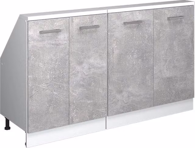 Set di mobili sottotetto Rion Calcestruzzo/Bianco Set di 2 Vicco