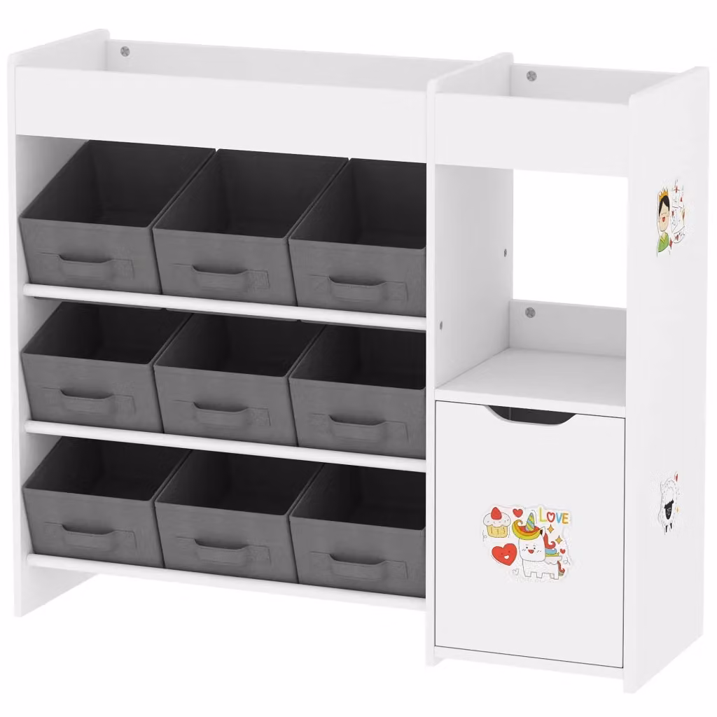 Organizer porta giocattoli Xylo con 9 cassetti estraibili Bianco L 92 cm, P 30 cm, H 80 cm – 2