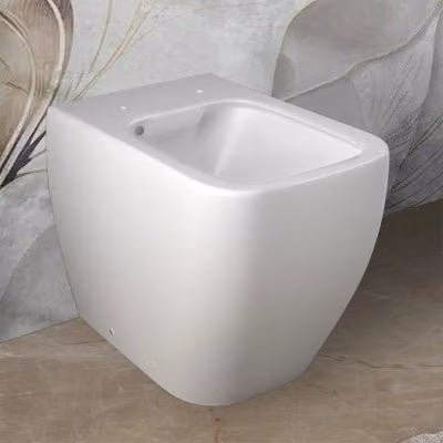 Wc filomuro Rak serie Metropolitan in ceramica bianco opaco con tecnologia rimless e doppio scarico L: 52,5 cm, P: 40,0 cm, H: 33,7 cm