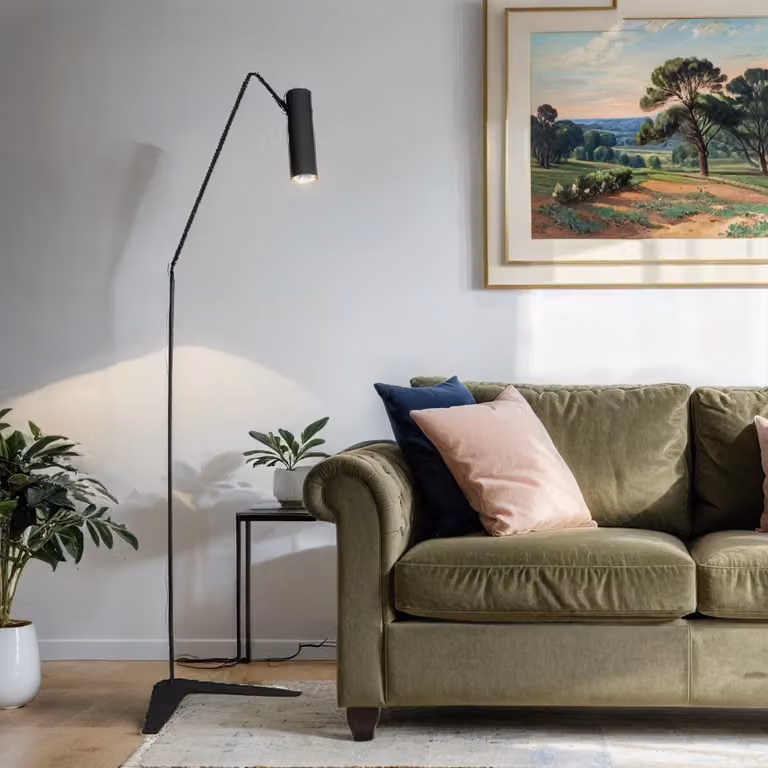 Lampada da terra moderna EYE metallo nero GU10 35W luce di lettura Lampada da terra soggiorno