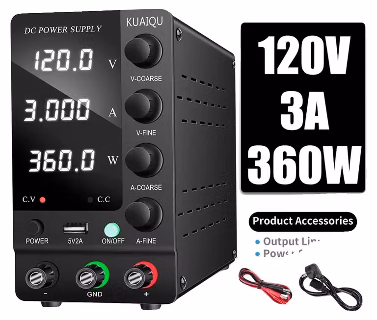 Alimentatore da laboratorio CC, tensione regolabile, display ad alta precisione, SPS-C1203 120 V 3 A