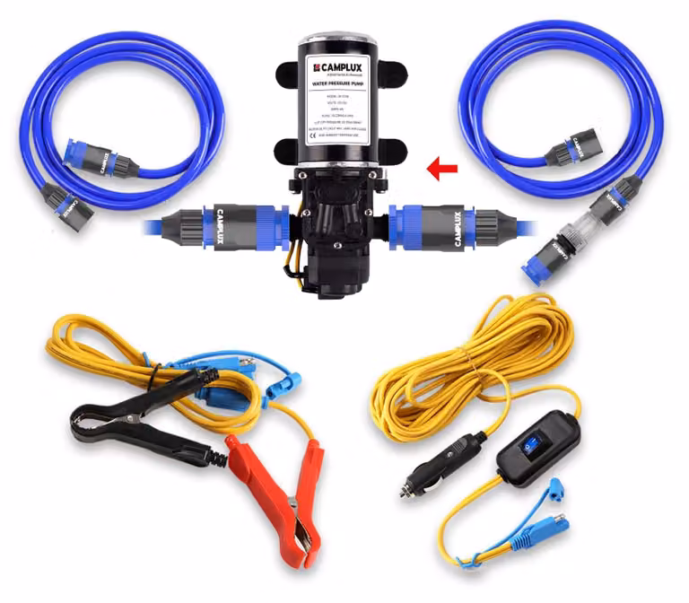Pompa acqua da 12 V, 6 litri al minuto, autoadescante, 4,5 bar, colore nero