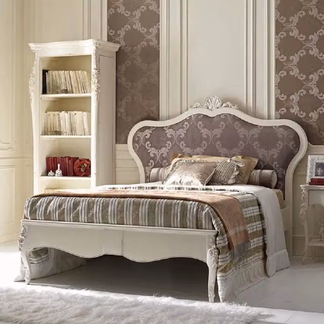 Letto una piazza e mezzo shabby chic imbottito bianco Mobili 2G L/P/H: 181 x 215 x 149 cm – 1
