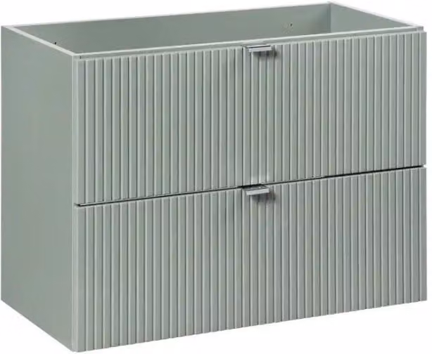 Mobile sottolavabo ELVINA – 80 cm – 2 cassetti – Verde salvia pastello – Mobile sospeso