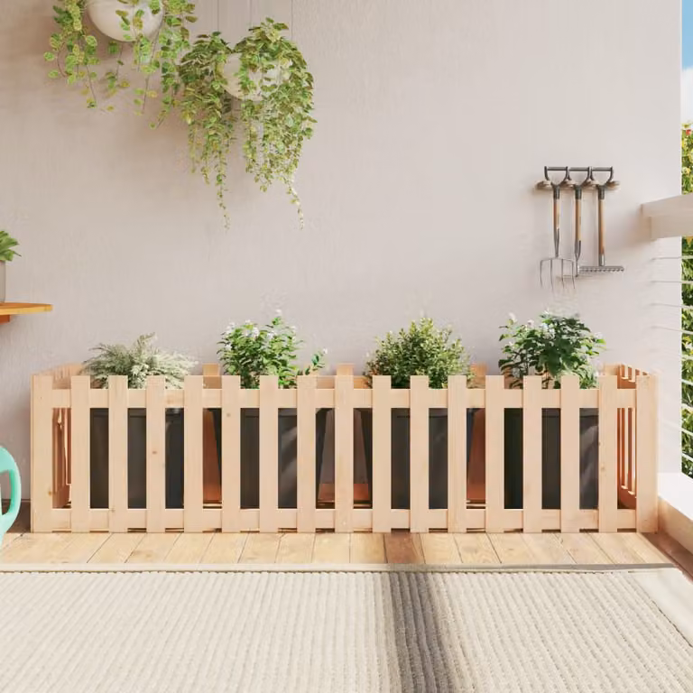 L/P/H: 200 x 50 x 50 cm Fioriera da Giardino a Recinzione vidaXL in Legno Marrone