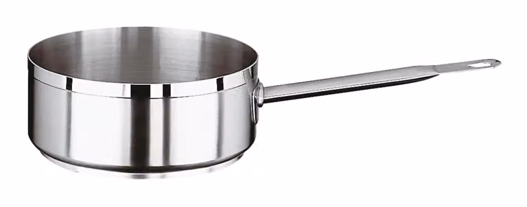 Casseruola Bassa Serie 1100 in acciaio inox con un manico per induzione, diam.16cm