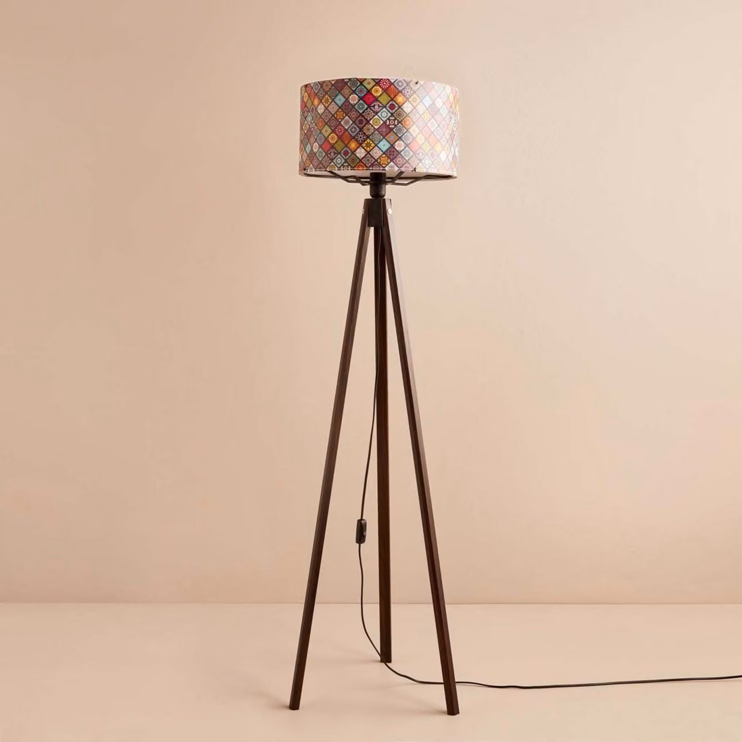 Opviq, AYD-3461, Lampade da terra, Multicolore, Tessuto, 21 x 21 x 140 cm