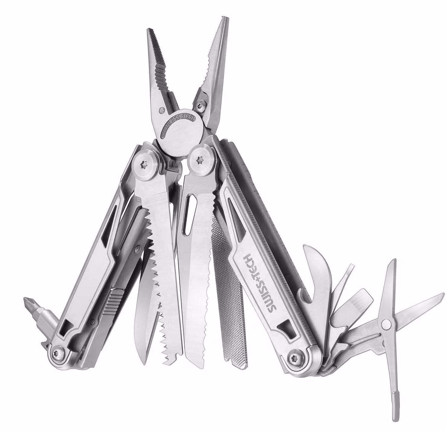 Pinza multifunzione - 16 in 1 - Pieghevole - Acciaio inossidabile - Con custodia