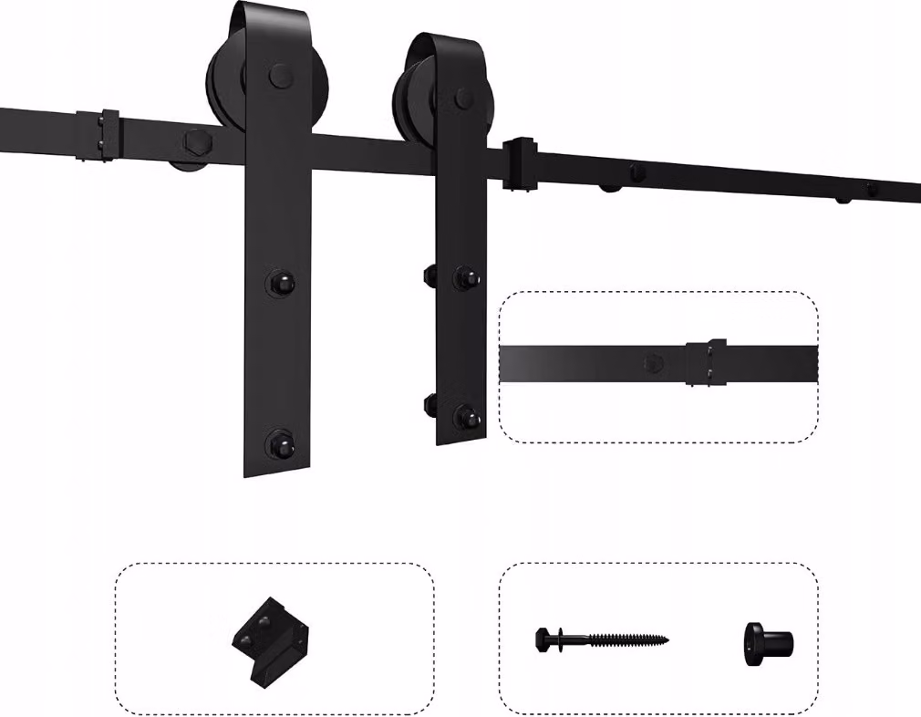 Sistema scorrevole a parete semplice Aspeco 100 cm 2 pz. 2 m