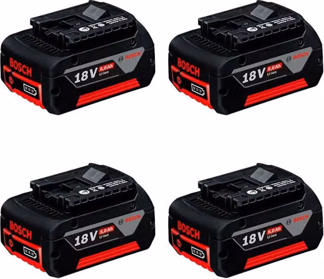 Pack da 4 batterie Bosch GBA 18V 5,0 Ah colore nero