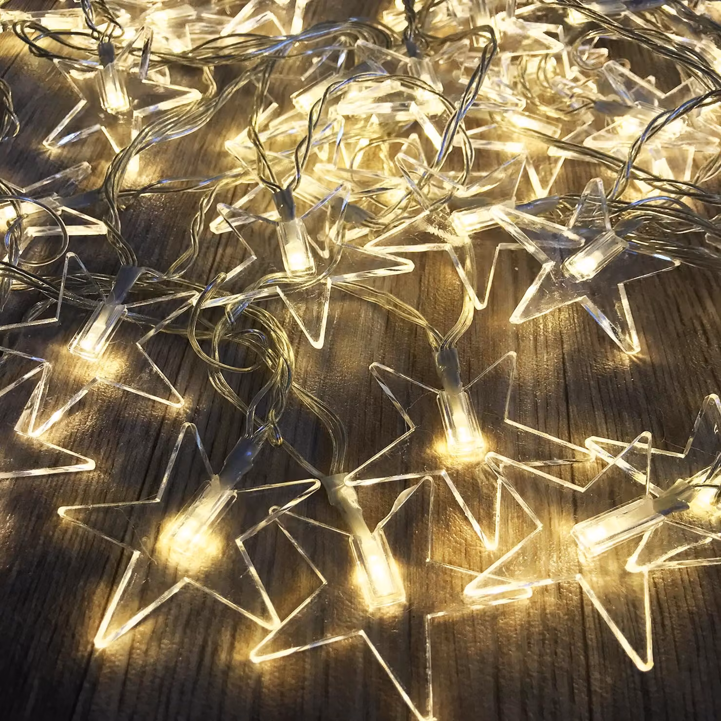 48 LED stelle per interni ed esterni bianco caldo