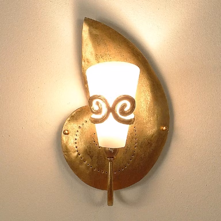 Holländer Applique da parete RIFUGIO, dimmerabile, Ottone / Oro, Soggiorno / Sala da pranzo, Metallo, Moderno, Applique