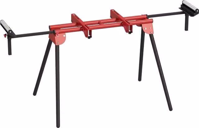 Supporto universale per troncatrice HOMCOM con rulli estensibili e gambe pieghevoli in metallo rosso