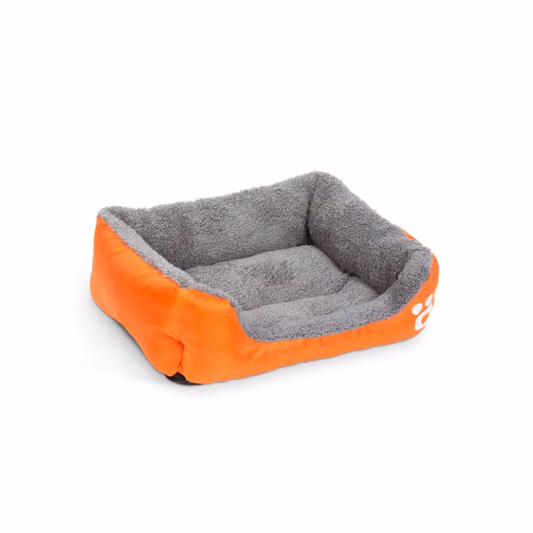 Letto per cani arancione taglia S (42x32cm) - Confortevole, impermeabile, con zampa, lavabile - Ideale per cuccioli e razze di piccola taglia