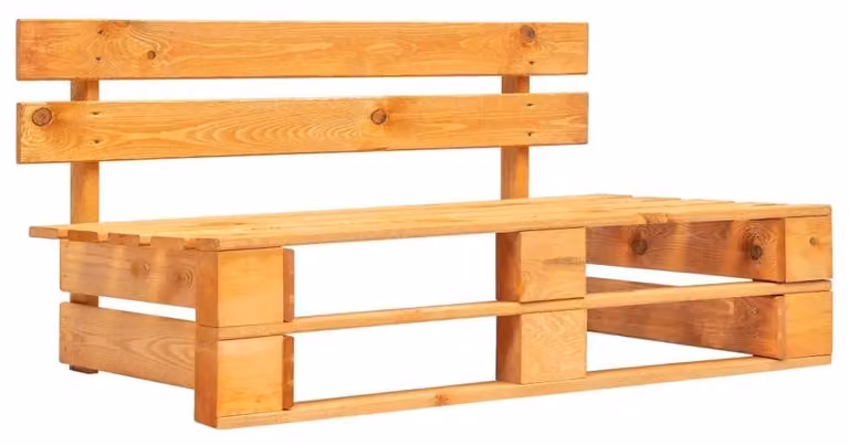 Panca da giardino sostenibile realizzata in legno di pino impregnato