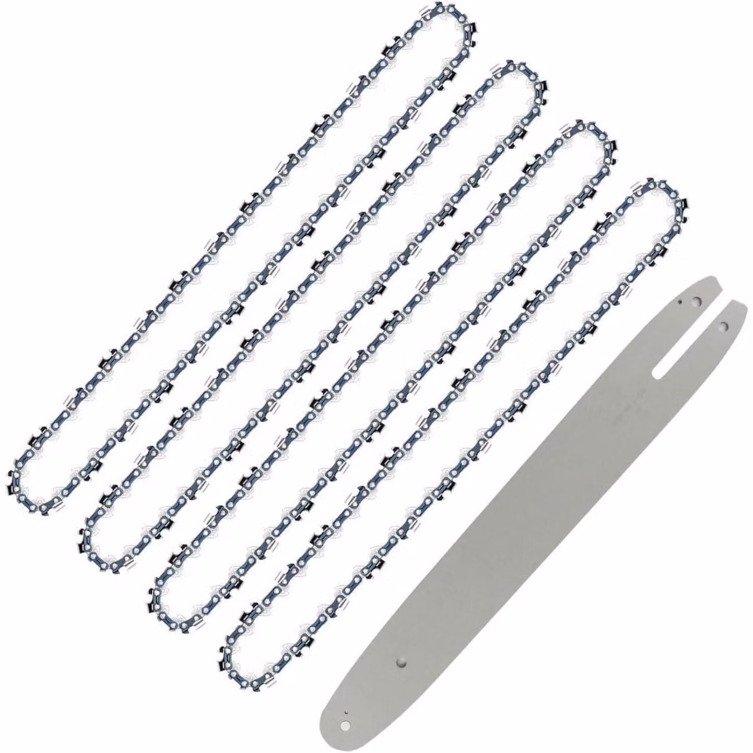 Catena per motosega e lama da 35 cm (14 pollici), passo 3/8"LP, spessore 1,1 mm, 50 maglie, confezione da 4 pezzi. Catena professionale compatibile con Oregon, Bosch, Dolmar, Makita