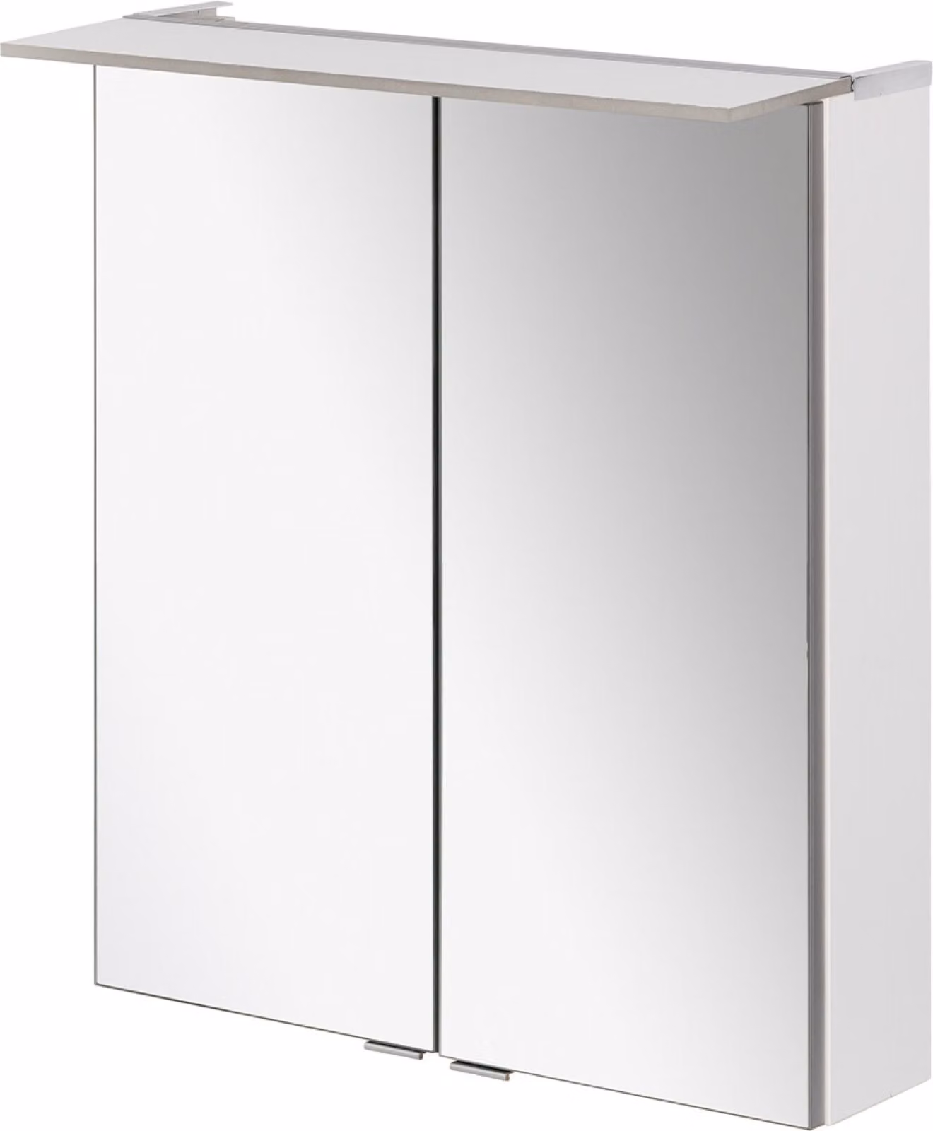 Armadio a specchio FACKELMANN LED B.PERFEKT / Armadio da bagno con sistema Soft-Close / Dimensioni (L x A x P): circa 60 x 69 x 15 cm / Armadio di alta qualità con specchio e per il bagno / Corpo: bianco