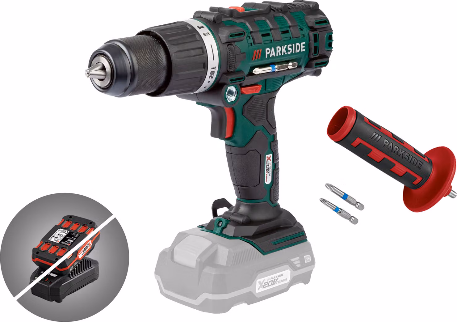 Trapano a percussione a batteria PARKSIDE 20 V 3in1 "PSBSA20-LiC3" senza batteria/caricabatteria