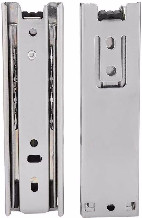Set di guide per cassetti in acciaio inossidabile – Montaggio inferiore o a pavimento – Set da 2 – Completamente estraibili – Guide per cassetti e mobili da cucina
