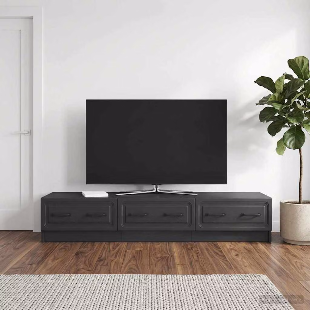 Mobile TV moderno vidaXL in nero, L 147 x P 34,5 x H 27 cm