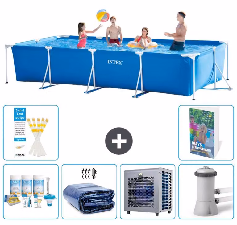 Piscina fuori terra rettangolare - 450x220x84 cm - composta da 5 elementi - modello S128