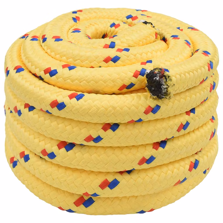 Corda multiuso vidaXL in plastica gialla, diametro 40 mm, lunghezza 5 m, carico massimo 9600 kg