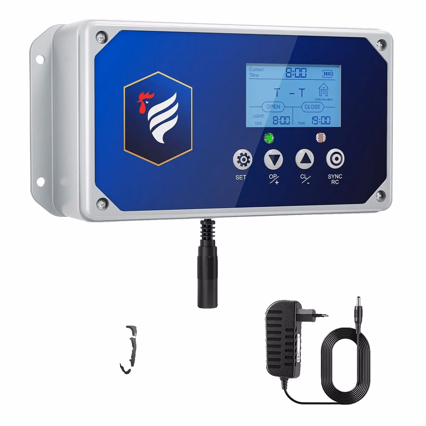 Porta automatica per pollaio, telecomando, display LCD, scatola solo EU 220V