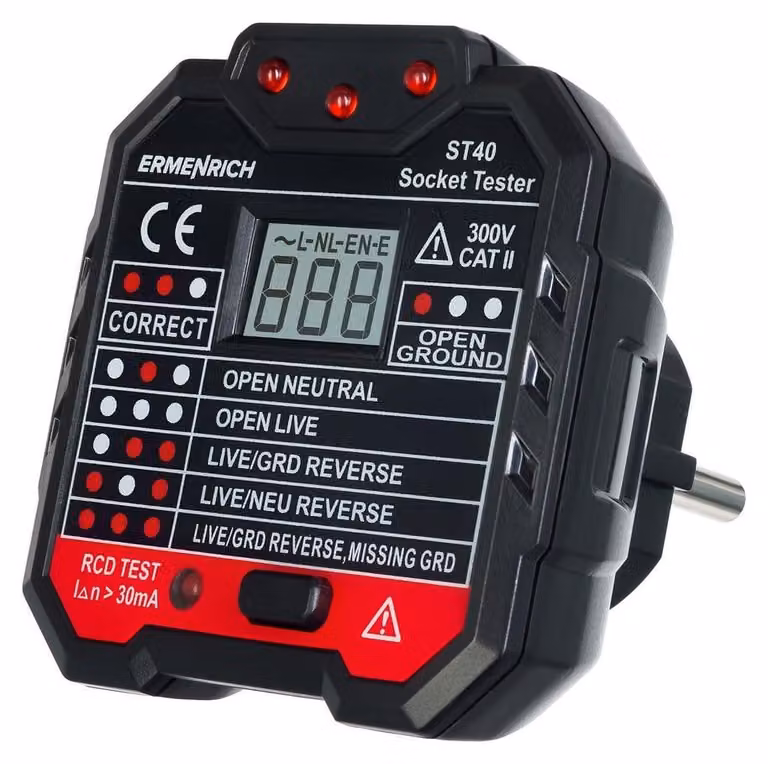 Ermenrich - 82963 - Zing ST40 Tester per prese di corrente
