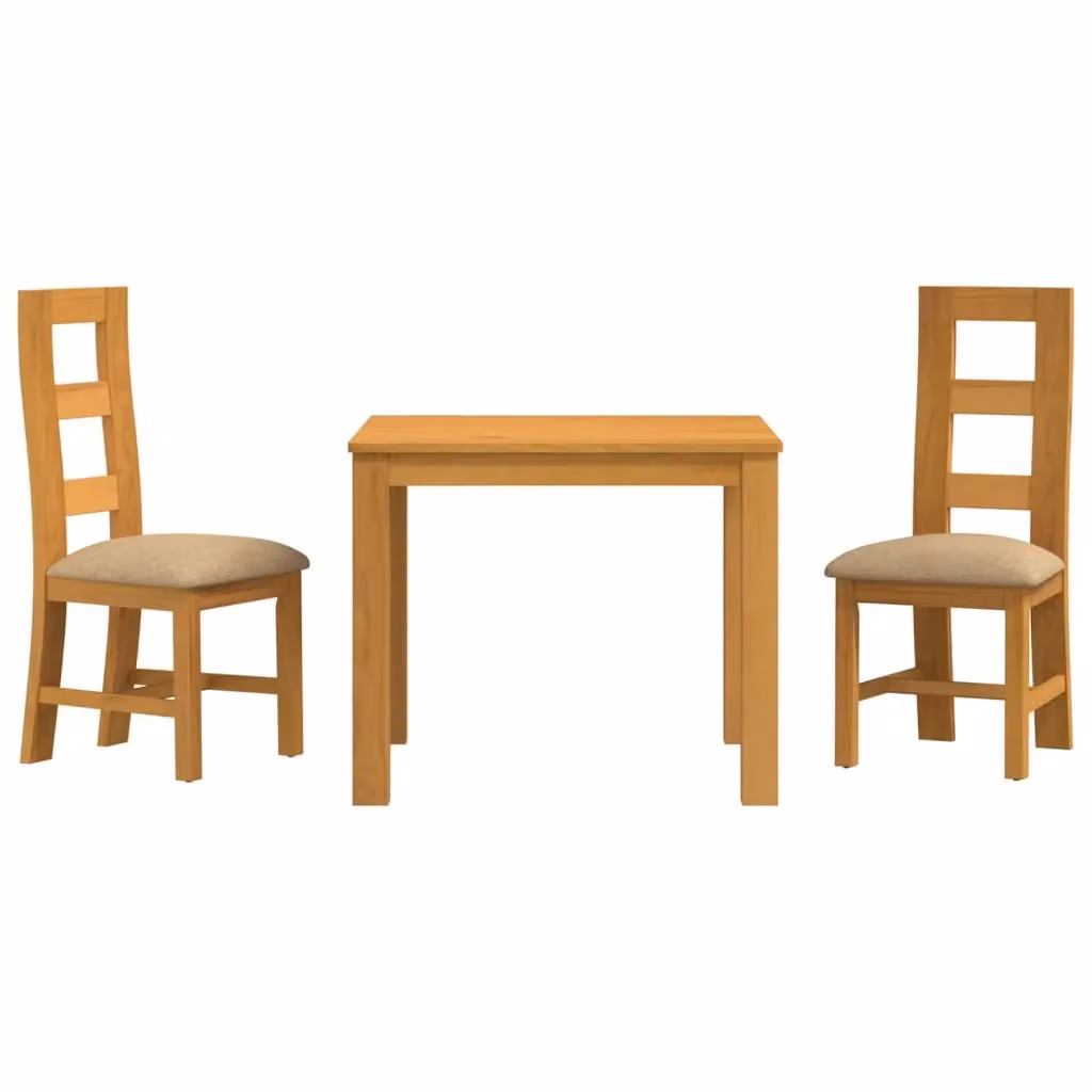 Set da pranzo moderno vidaXL in legno di quercia beige composto da tavolo rettangolare e 3 sedie – 2
