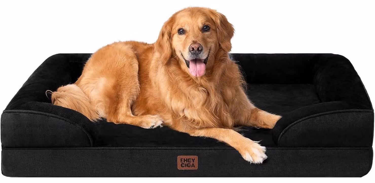 Cuccia ortopedica per cani, taglia XL, 112x81 cm, realizzata in memory foam, lavabile, impermeabile e antiscivolo, colore nero
