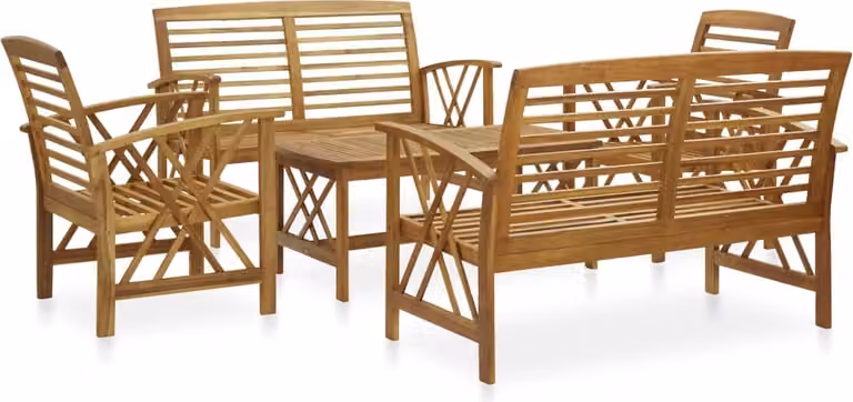 Maison Exclusive - Set Divani da Giardino 5 pz in Legno Massello di Acacia