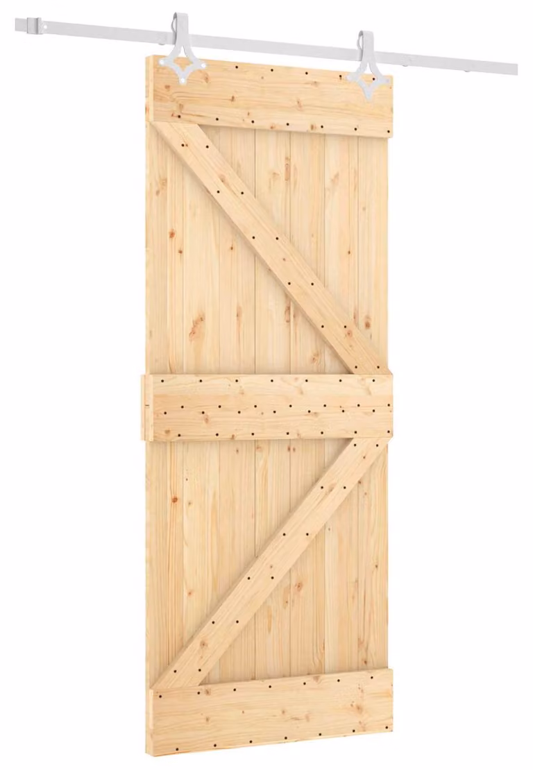Porta scorrevole Naturale e Bianco 85 x 210 cm