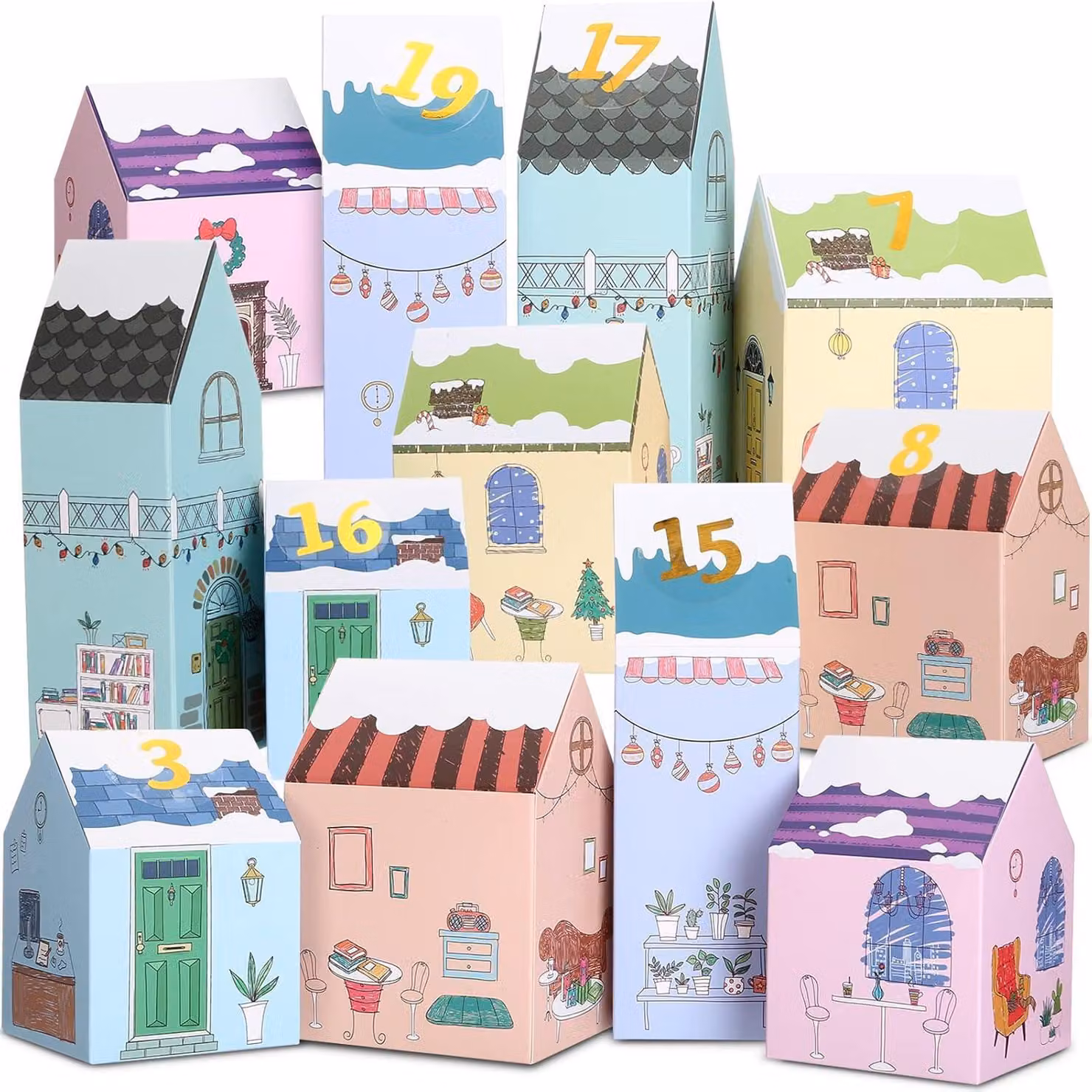 Scatole del calendario dell'Avvento 24 simpatiche scatole regalo di Natale per bambini